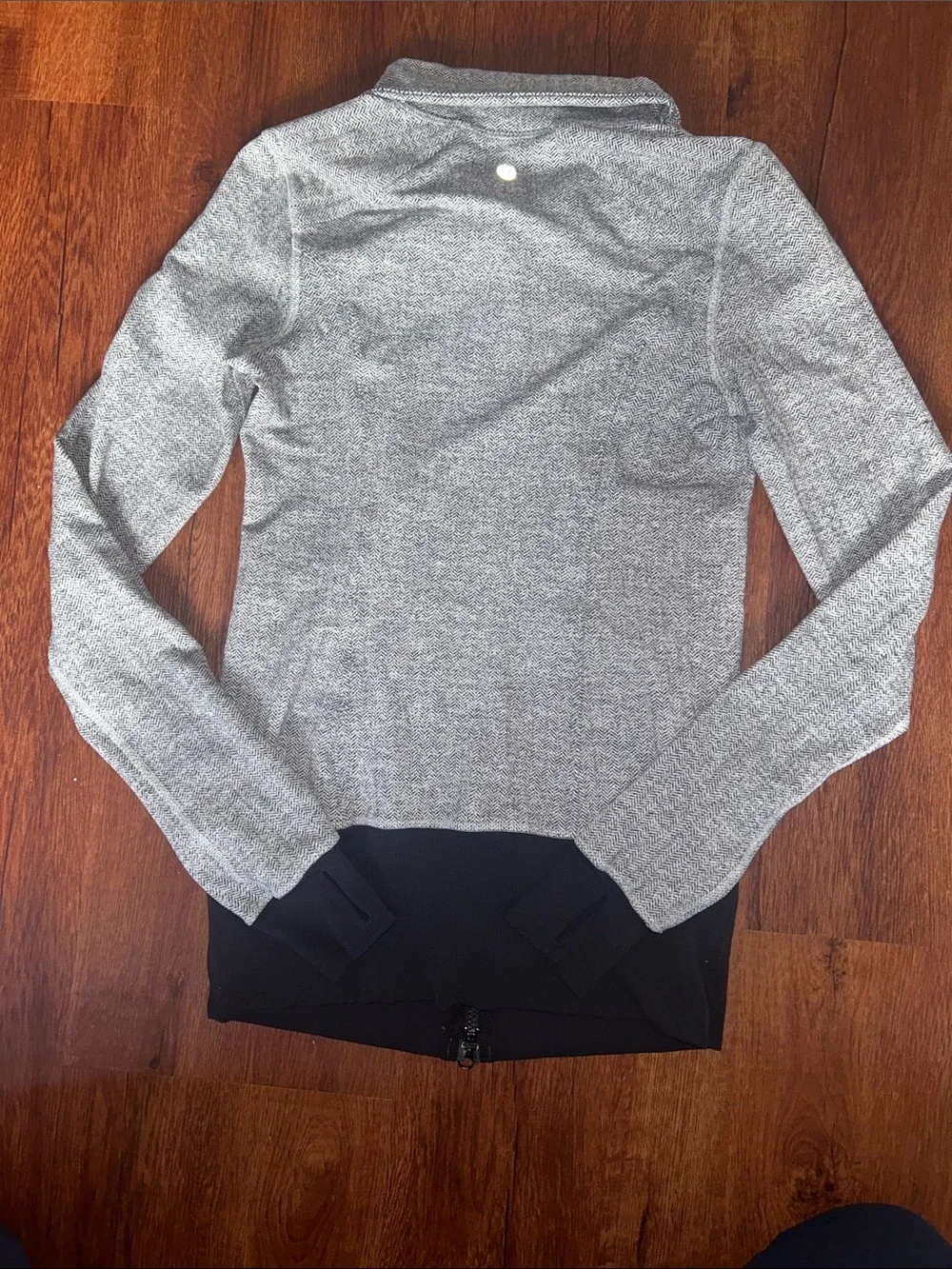Lululemon Nice Asana Scuba Style Jacket Gray Black Herringbone - Women’s 4 - Picture 3 of 5
